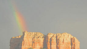 Rainbow over Courthouse Butte