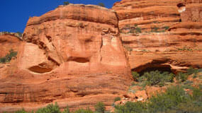 Red rocks rising into the sky